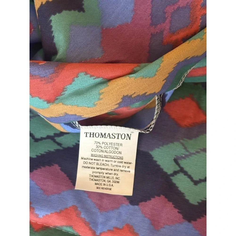 Vintage 90s Y2K Aztec Geometric Comforter Colorful Southwestern Thomaston FULL